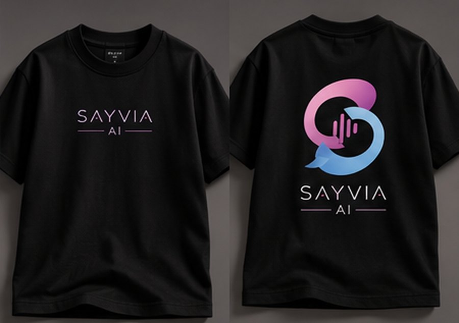 The black Swaeve tee, front and back