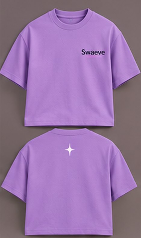 Swaeve plain tee in lavender, front and back
