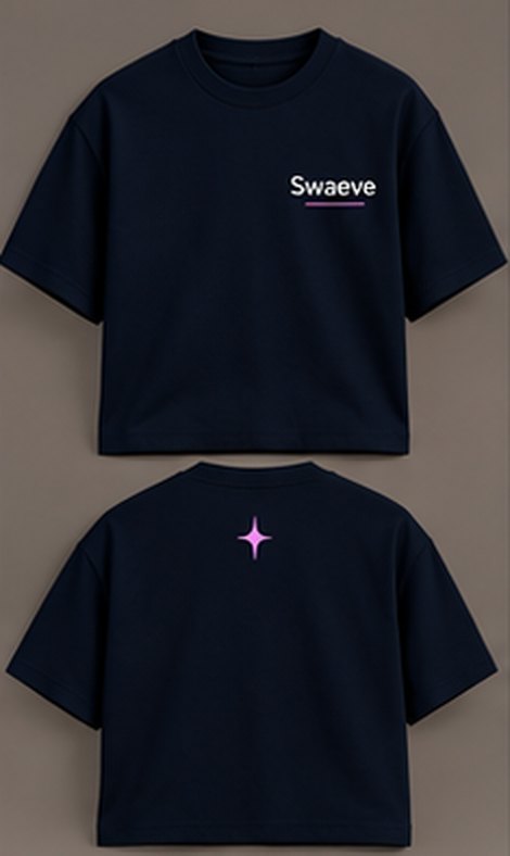 Swaeve plain tee in navy, front and back
