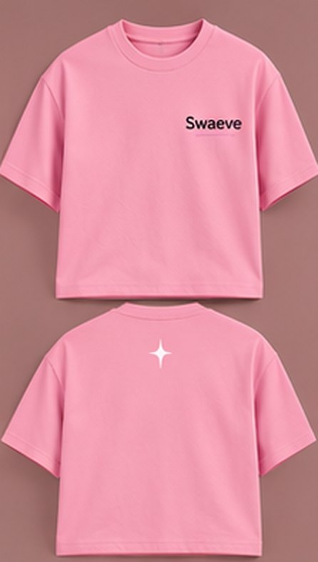 Swaeve plain tee in pink, front and back