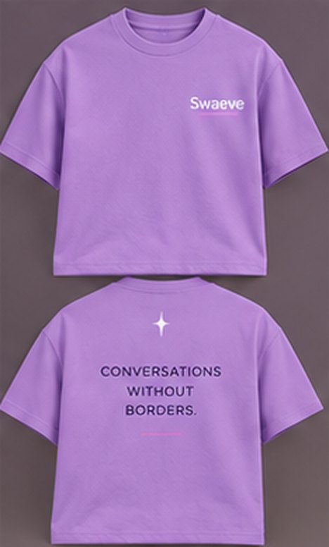 Swaeve wavey tee in lavender, front and back