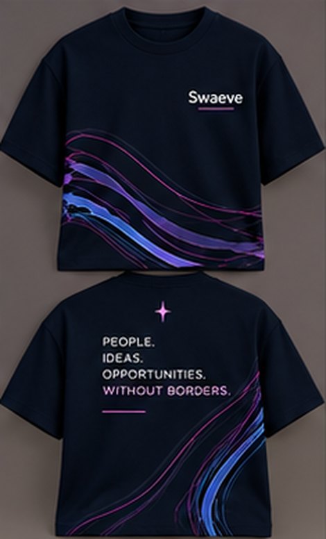 Swaeve wavey tee in navy, front and back
