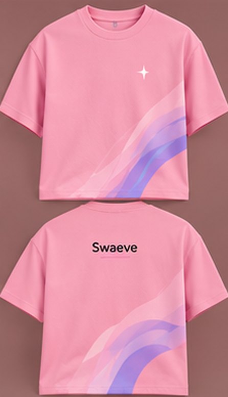 Swaeve wavey tee in pink, front and back